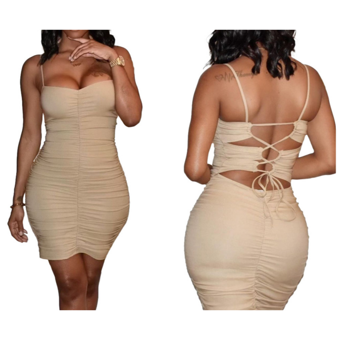 Chic Nude Mini Dress