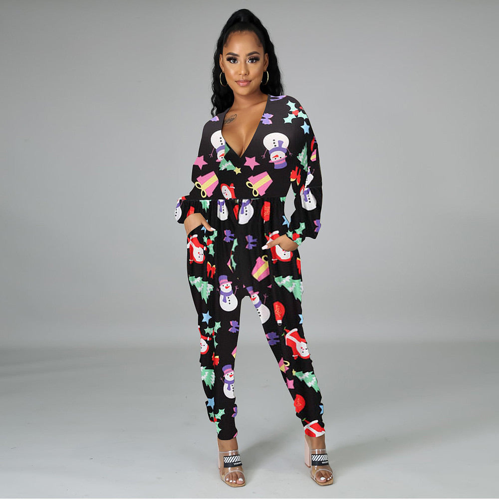 Plus, V- Neck Holiday Onesie
