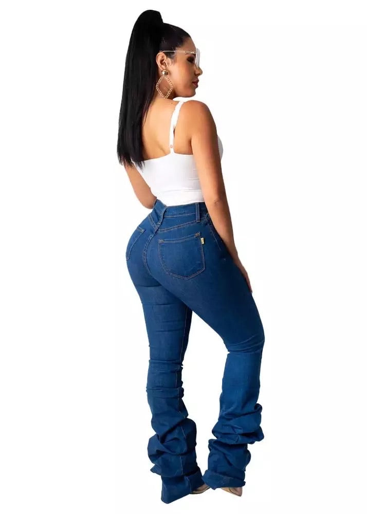 Denim Stacked Pants