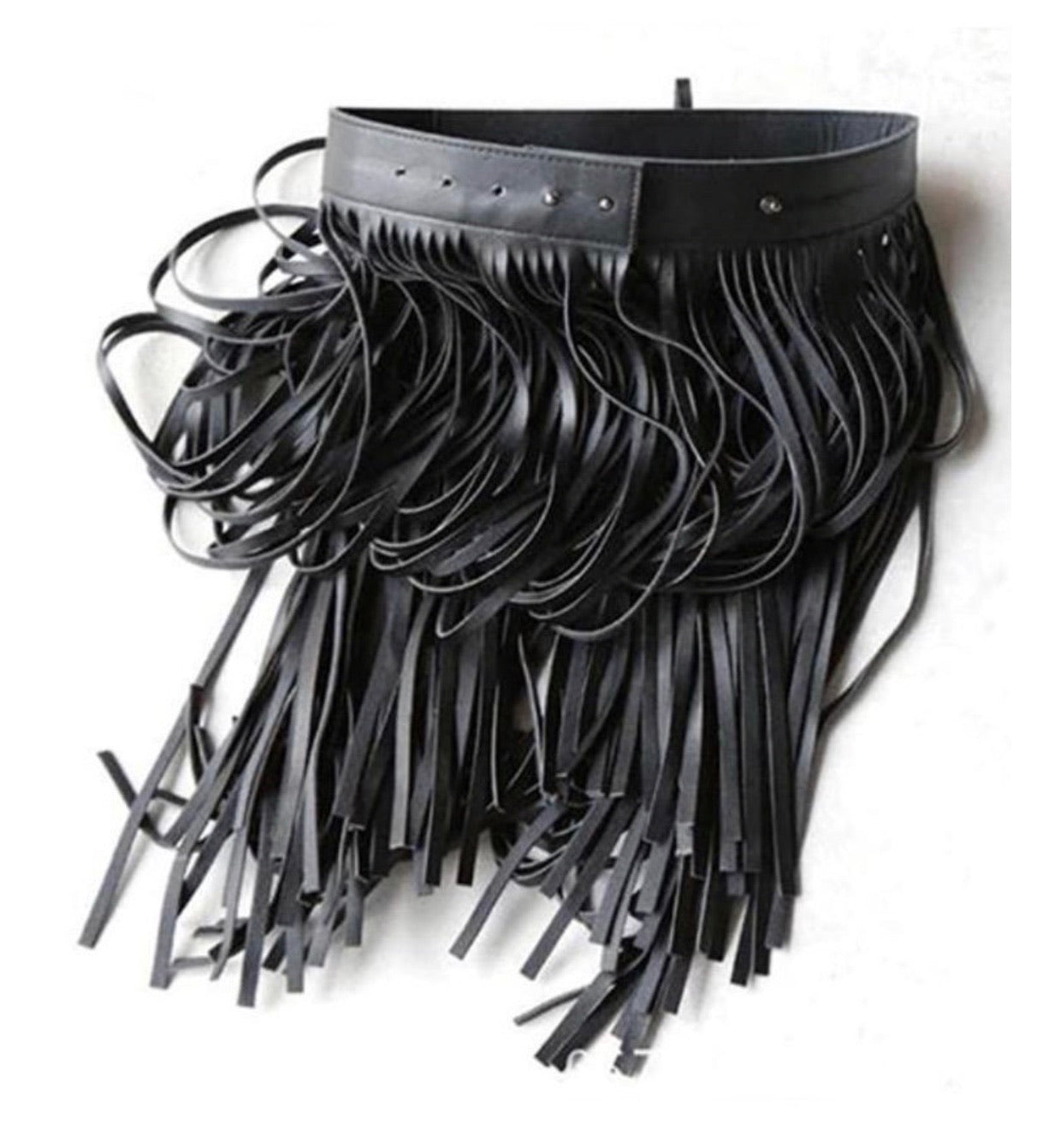 Fringe Leatherette Belt