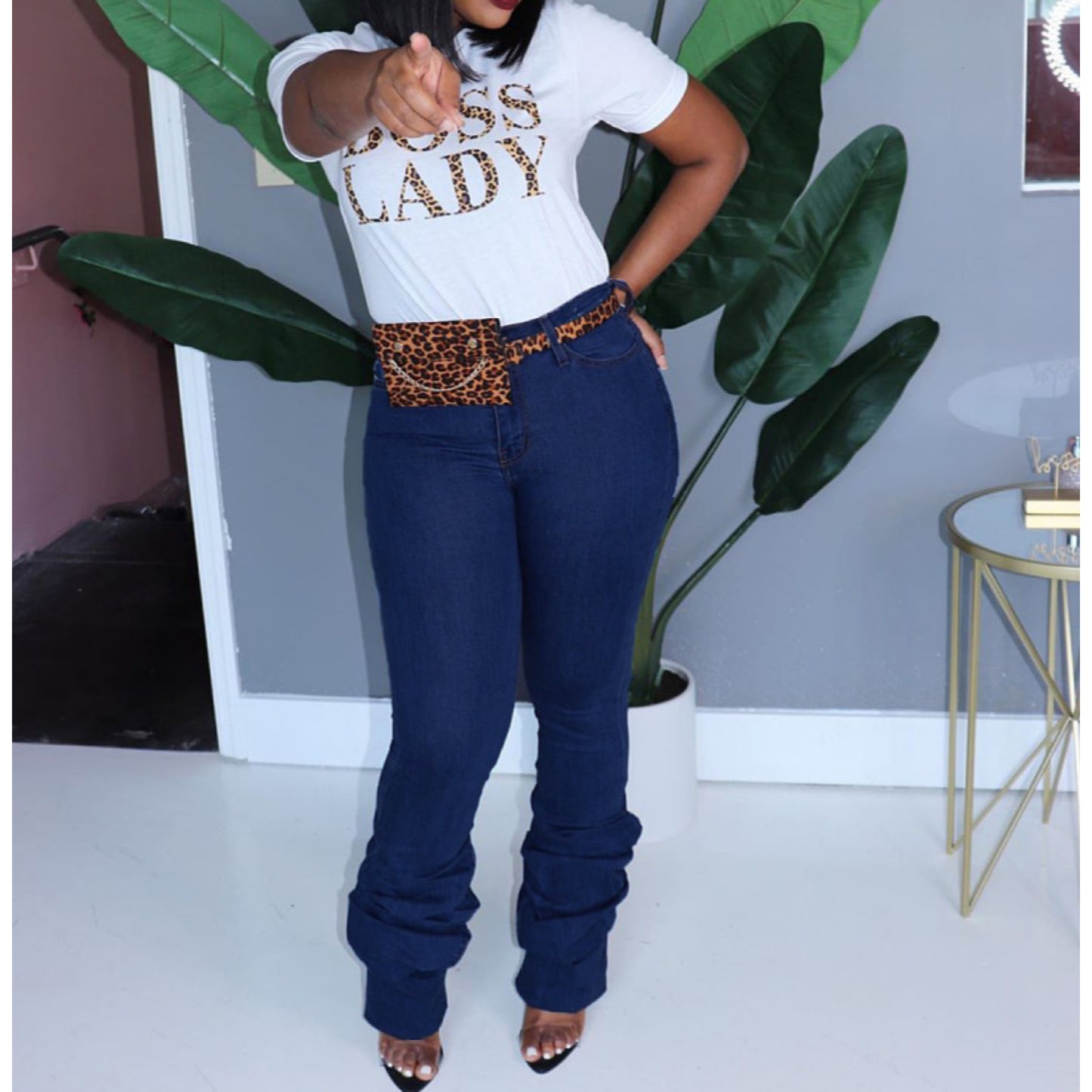 Denim Stacked Pants
