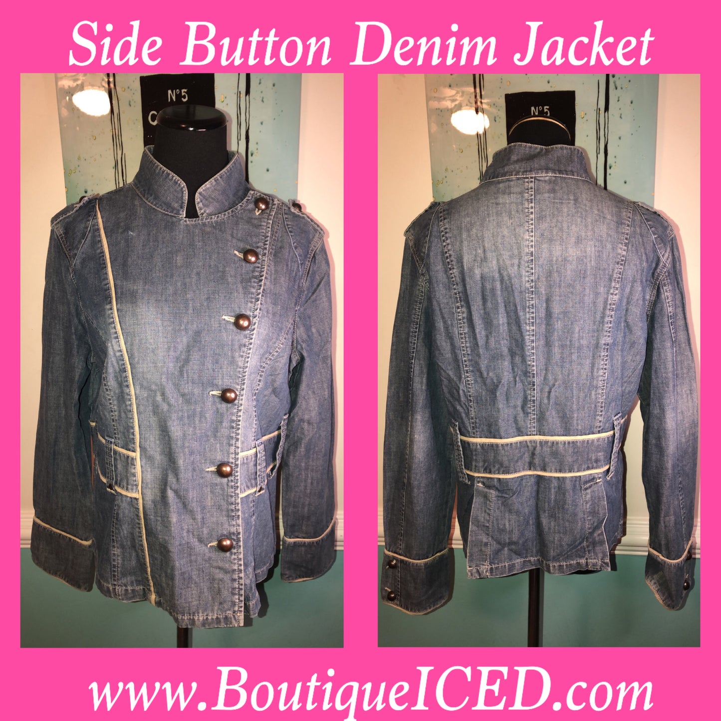 Side Button Denim Jacket