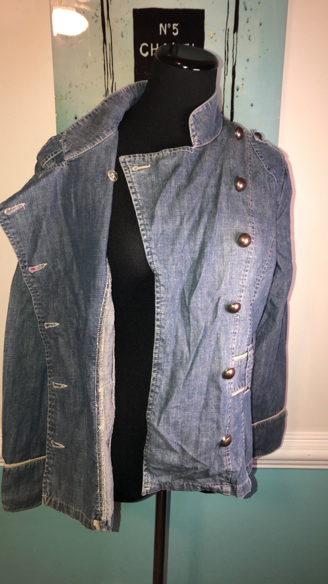Side Button Denim Jacket